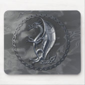 Silver Celtic Dragon Mousepad Muismat (Voorkant)