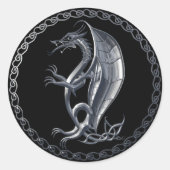 Silver Celtic Dragon Sticker (Voorkant)