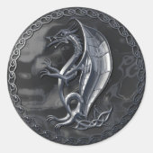 Silver Celtic Dragon Sticker (Voorkant)