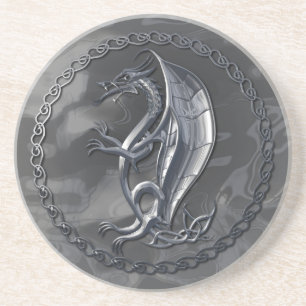 Silver Celtic Dragon Zandsteen Onderzetter