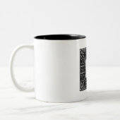 Silver Celtic "E" Monogram Tweekleurige Koffiemok (Links)