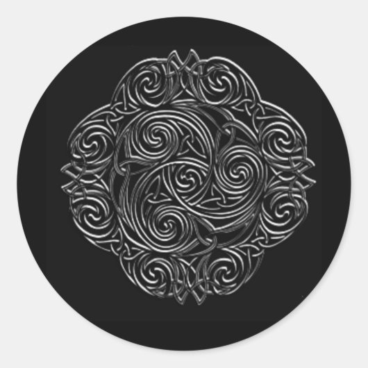 Silver Celtic Emblem Ronde Sticker (Voorkant)