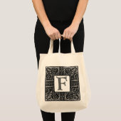 Silver Celtic "F" Monogram Tote Bag (Voorkant (product))