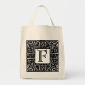 Silver Celtic "F" Monogram Tote Bag (Voorkant)