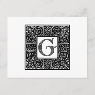 Silver Celtic "G" Monogram Briefkaart