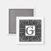 Silver Celtic "G" Monogram Magneet (Voorkant / Achterkant)