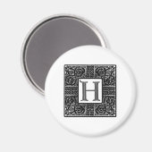 Silver Celtic "H" Monogram Magneet (Voorkant / Achterkant)