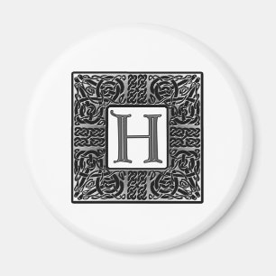 Silver Celtic "H" Monogram Magneet