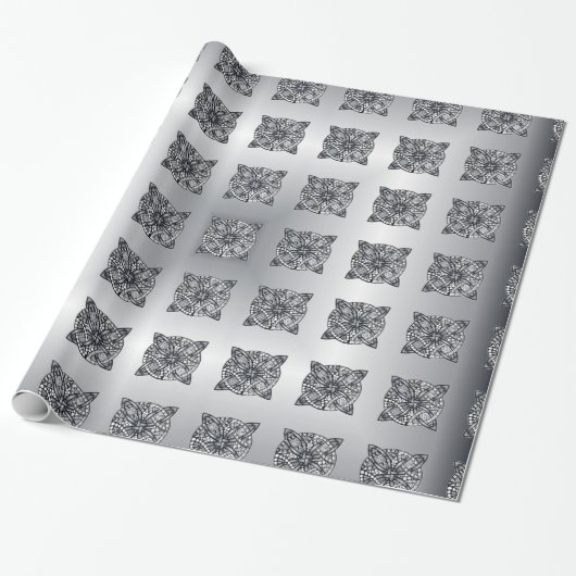 Silver Celtic Knot Cadeaupapier (Uitgerold)