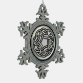 Silver Celtic Knot Snowflake kerstversiering Tin Sneeuwvlok Ornament (Links)