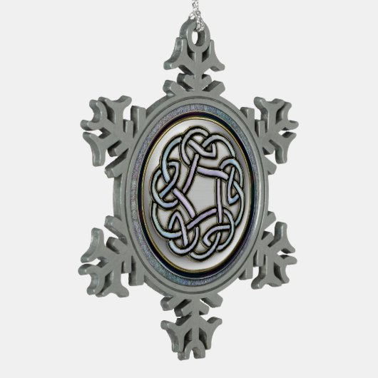 Silver Celtic Knot Snowflake kerstversiering Tin Sneeuwvlok Ornament (Links)