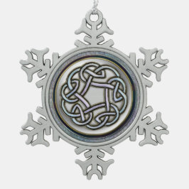 Silver Celtic Knot Snowflake kerstversiering Tin Sneeuwvlok Ornament