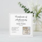 Silver Certificate of Authenticity Art Foto Kaart (Staand voorkant)