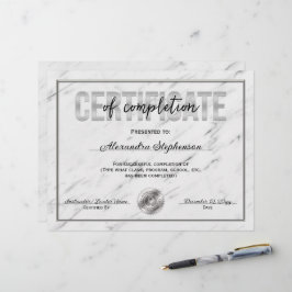 Silver Certificate of Complement Course Award