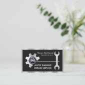 Silver Chain-Wheel Sprocket Spanner Auto Repairs Visitekaartje (Staand voorkant)