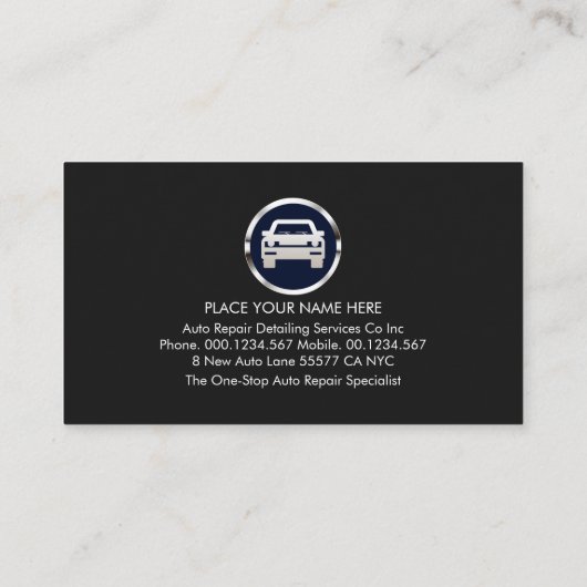 Silver Chain-Wheel Sprocket Spanner Auto Repairs Visitekaartje (Achterkant)