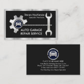 Silver Chain-Wheel Sprocket Spanner Auto Repairs Visitekaartje (Voorkant / Achterkant)