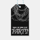 Silver Chains Black Hip Hop Dance Birthday Party Cadeaulabel (Achterkant)