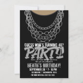 Silver Chains Black Hip Hop Dance Birthday Party Kaart (Voorkant)