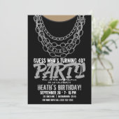 Silver Chains Black Hip Hop Dance Birthday Party Kaart (Staand voorkant)