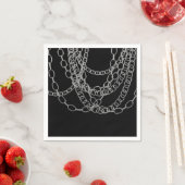 Silver Chains Black Hip Hop Dance Birthday Party Servet (Insitu)