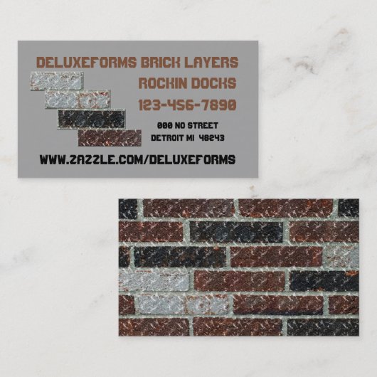 Silver Chalice Bricklayers Visitekaartje (Voorkant / Achterkant)