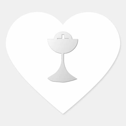 Silver Chalice en Host Hart Sticker (Voorkant)