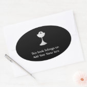Silver Chalice en Host Ovale Sticker (Envelop)
