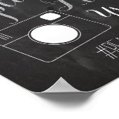 Silver Chalk en Glitter Wedding Hash Label Sign Poster (Hoek)