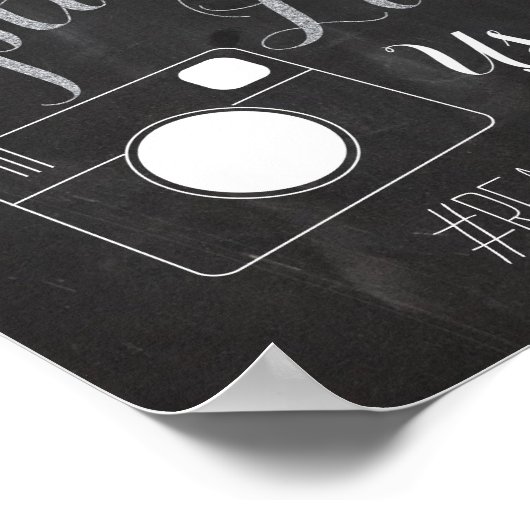 Silver Chalk en Glitter Wedding Hash Label Sign Poster (Hoek)