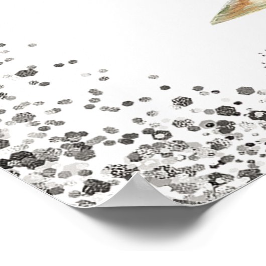 Silver Champagne 25th Wedding Jubileum Welkom Poster (Hoek)