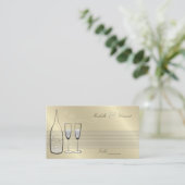 Silver Champagne Cheers Chic Wedding Jubileum Plaatskaartje (Staand voorkant)