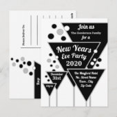 Silver Champagne, Uitnodiging Eve Nieuwjaar (Voorkant / Achterkant)