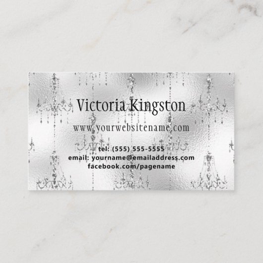Silver Chandeliers Event Planner Visitekaartje (Achterkant)