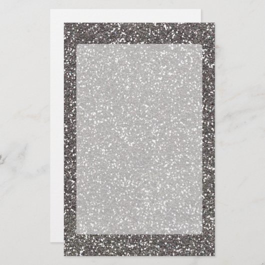 Silver Charcoal Texture Decor Briefpapier (Voorkant / Achterkant)