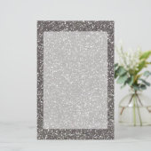 Silver Charcoal Texture Decor Briefpapier (Staand voorkant)