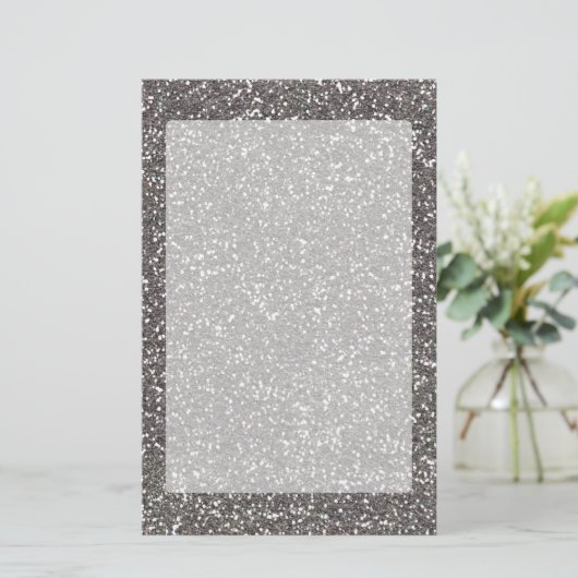 Silver Charcoal Texture Decor Briefpapier (Staand voorkant)