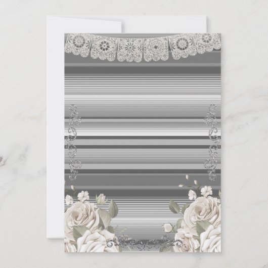 Silver Charro Baby shower Fiesta Kaart (Achterkant)