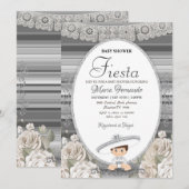 Silver Charro Baby shower Fiesta Kaart (Voorkant / Achterkant)