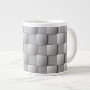 Silver Checkers Giant Coffee Mok