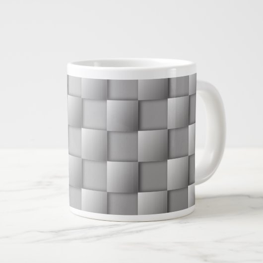 Silver Checkers Giant Coffee Mok (Voorkant rechts)
