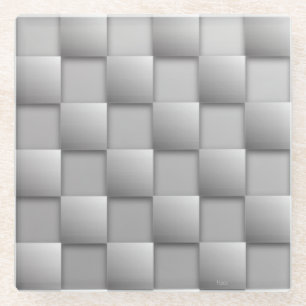 Silver Checkers Glass Onderzetter