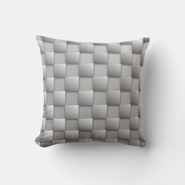 Silver Checkers-Sierkussen Kussen (Voorkant)