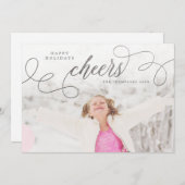 Silver Cheers Kerstfoto Wenskaarten Feestdagenkaart (Voorkant / Achterkant)