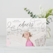 Silver Cheers Kerstfoto Wenskaarten Feestdagenkaart (Staand voorkant)