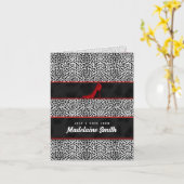 Silver Cheetah Print persoonlijke luxe Kaart (Gele Bloem)