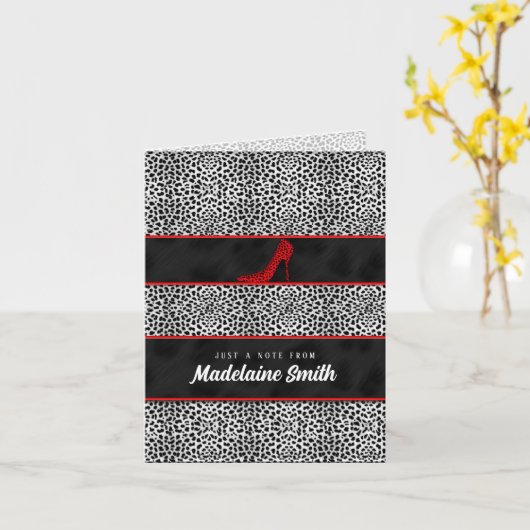 Silver Cheetah Print persoonlijke luxe Kaart (Gele Bloem)