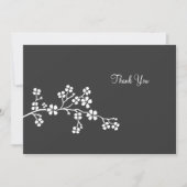 Silver Cherry Blossom Flat Card Hartelijk dank Kaart (Voorkant)