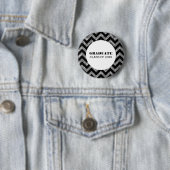Silver Chevron Glitter Afstuderen Button (In situ)