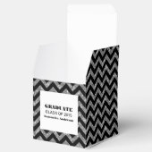 Silver Chevron Glitter Afstuderen Favor Boxes Bedankdoosjes (Geopend)